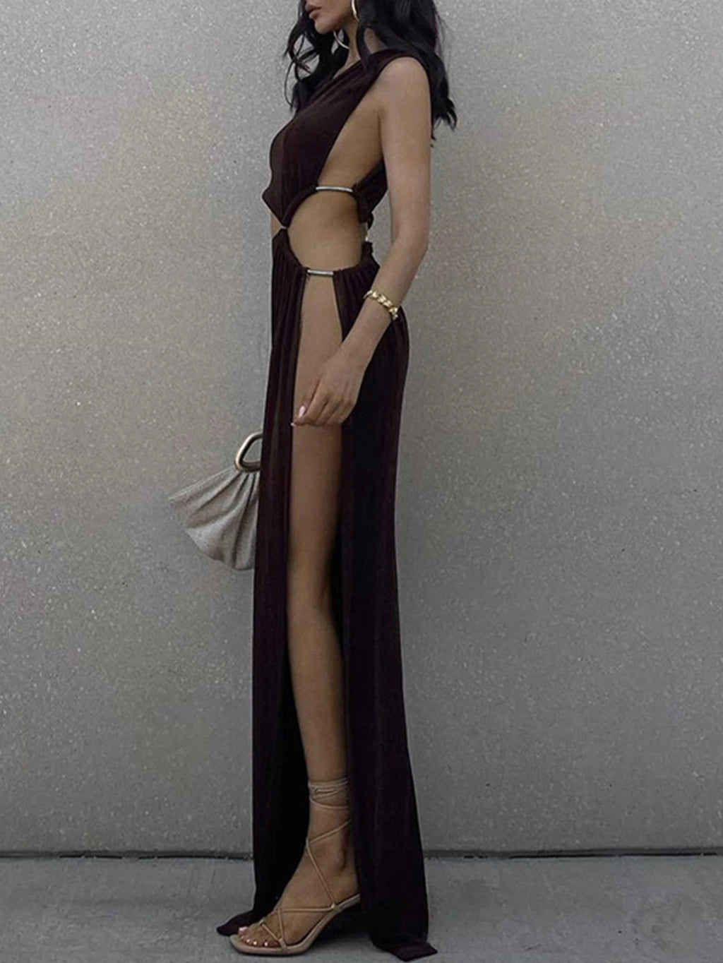 Aurelia One-Shoulder Backless Bodycon Maxi Dress