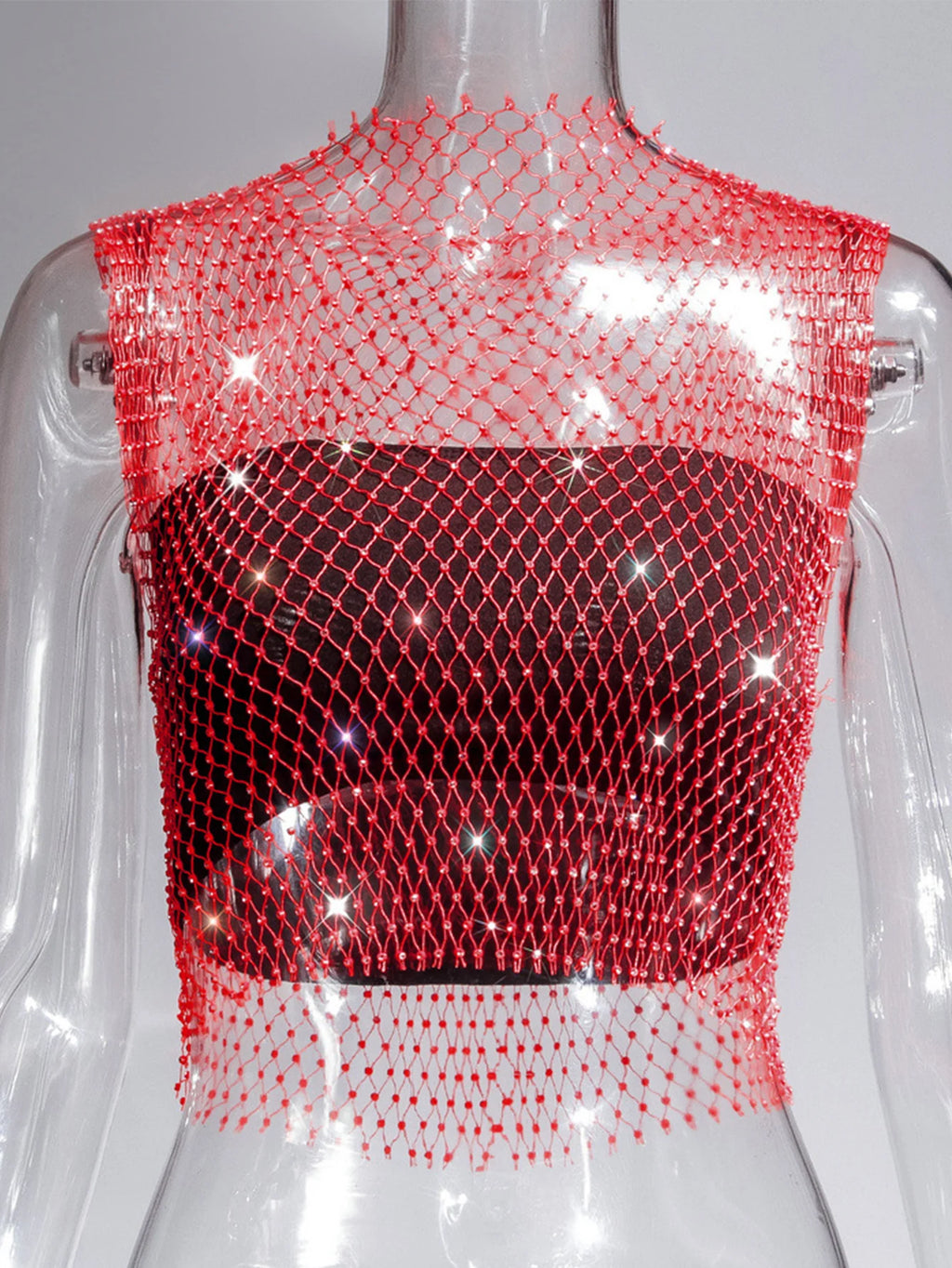 Naomi Rhinestone Mesh Festival Top