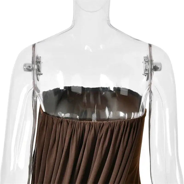 Valentina Draped Strapless Mermaid Maxi Dress