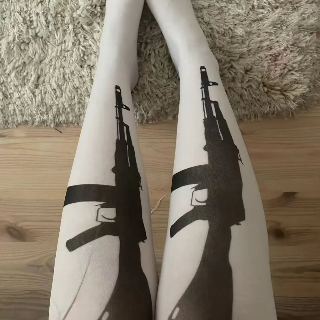 Riot Graphic Punk Thigh-High Socks