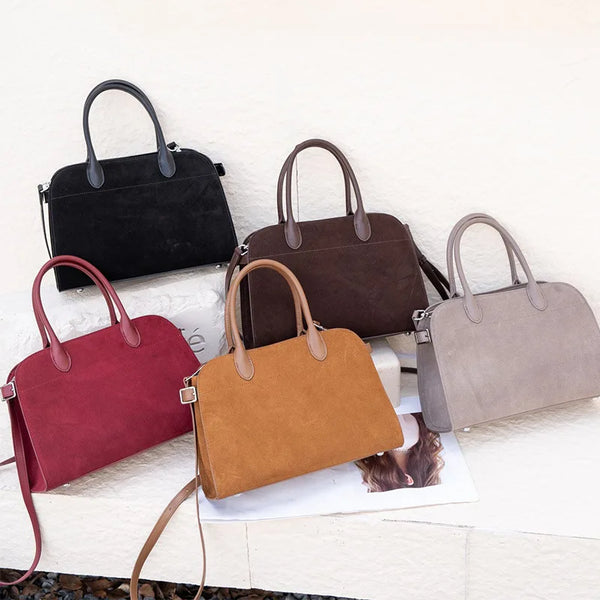 Bordeaux Suede Commuter Satchel