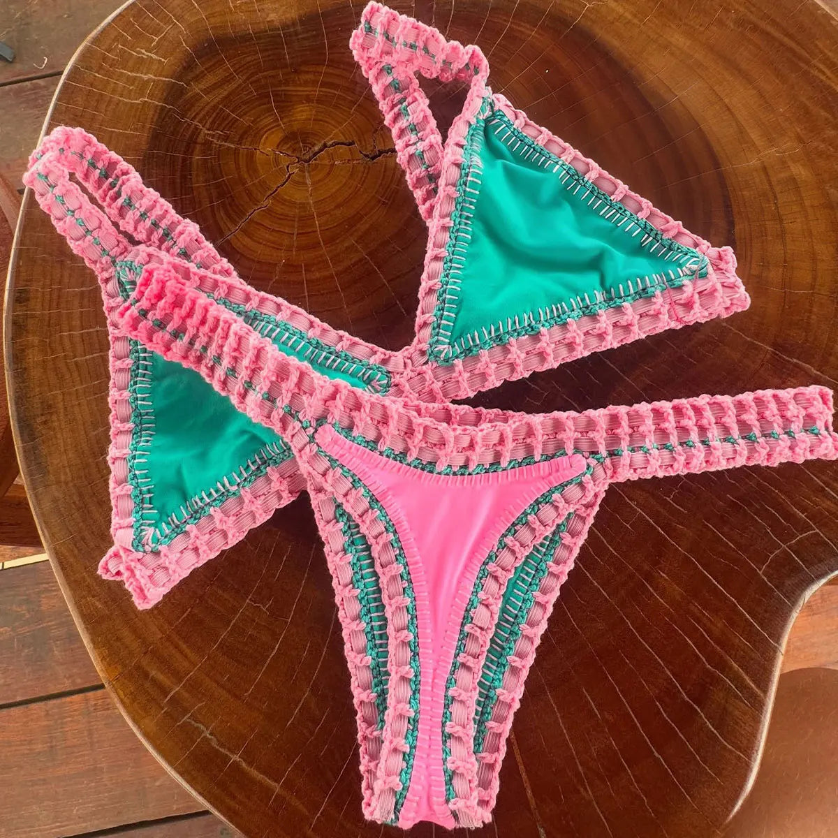 Amalthea Crochet Trim Triangle Micro Bikini Two-piece