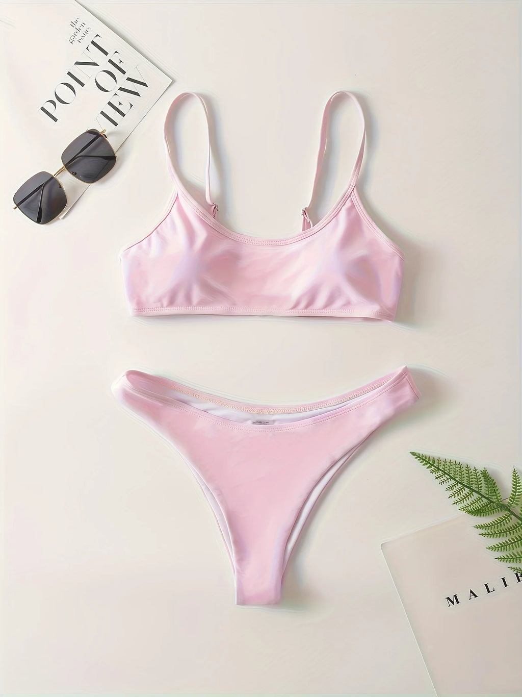 Lena Adjustable Solid Bikini Two-piece