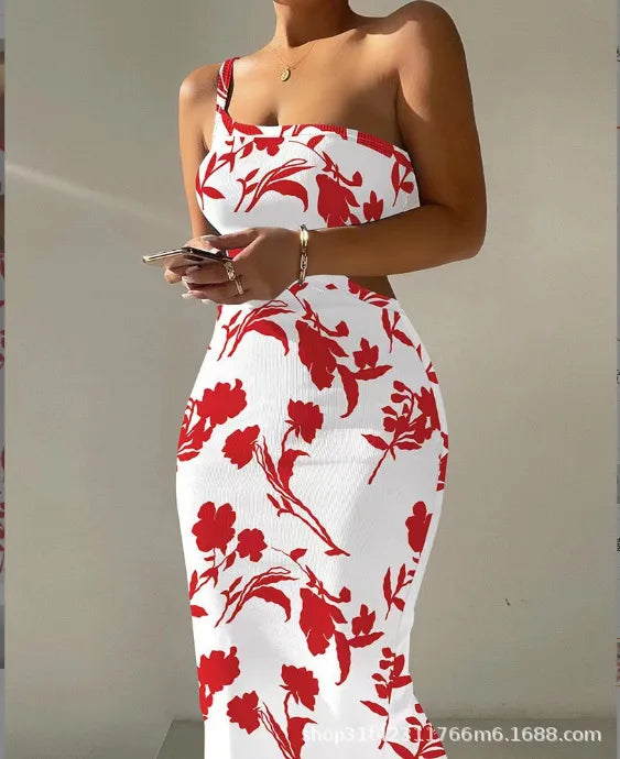 Soleil One-Shoulder Cutout Bodycon Maxi Dress