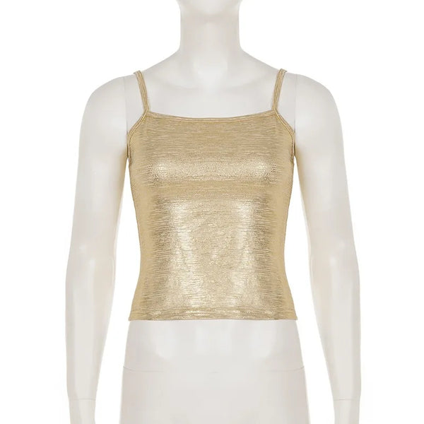 Goldie Metallic Square-Neck Cami Top One-piece