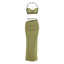 Jade Beaded Halter High-Low Maxi Skirt Set Two-piece