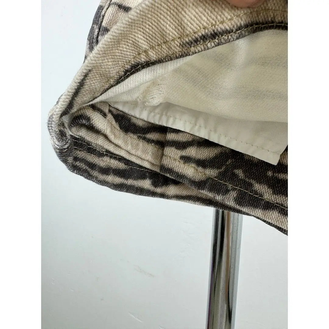 Henrike Zebra Print Distressed Denim A-Line Mini Skirt One-piece