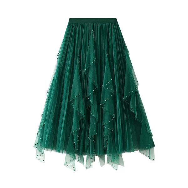 Kiara A-Line Mesh Midi Skirt One-piece