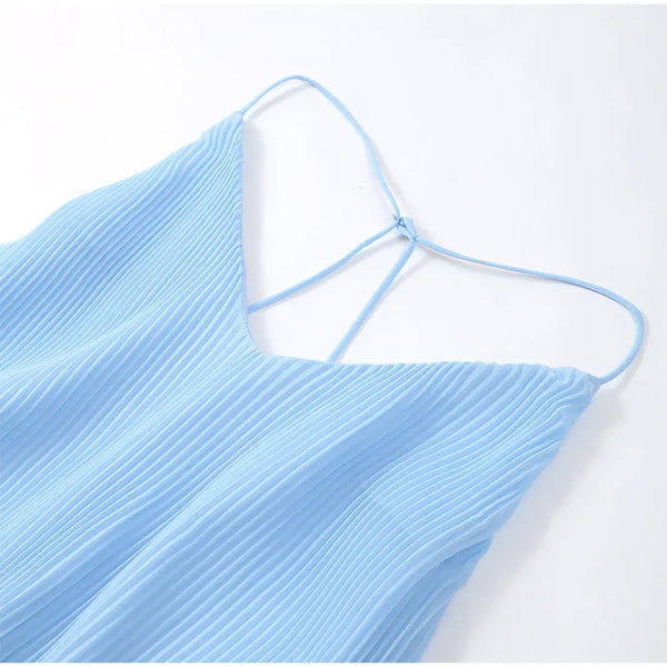 Skylar Pleated Backless Maxi Dress
