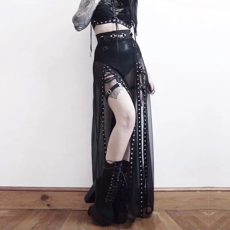 Freya Lace Mesh Maxi Skirt One-piece