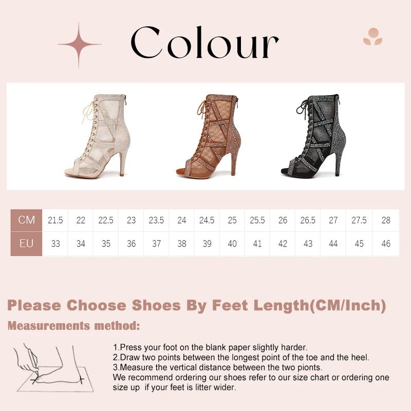 Nova Rhinestone Stiletto Latin Dance Boots Secondary image