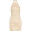 Paloma Jacquard Button Halter Mini Dress