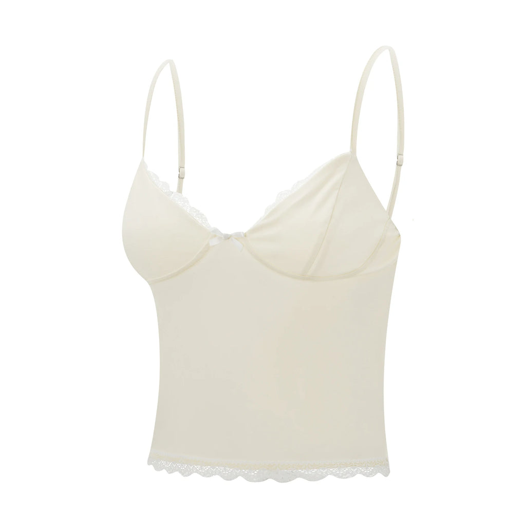 Isabella Lace Trim Spaghetti Strap Camisole Top