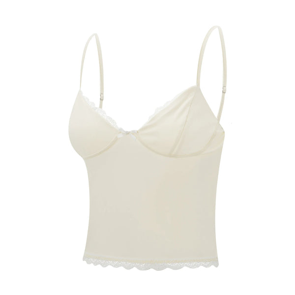 Isabella Lace Trim Spaghetti Strap Camisole Top