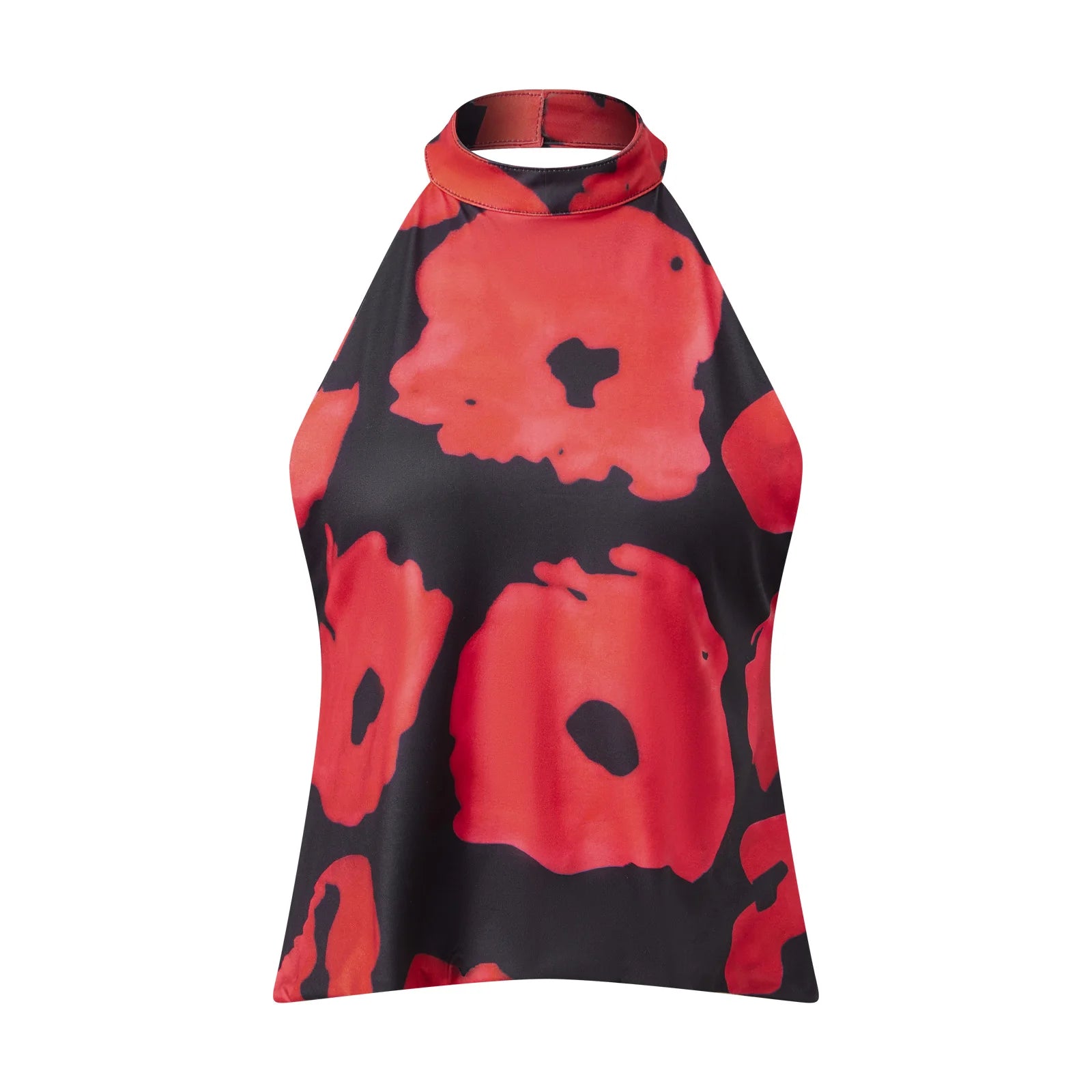 Mara Floral Print Halter Backless Boho Cami Top