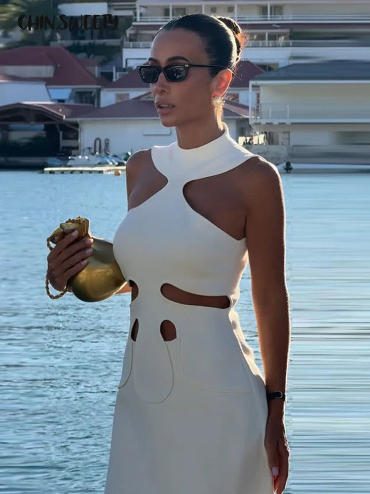 Delphine Cutout Halter A-Line Mini Dress Main image