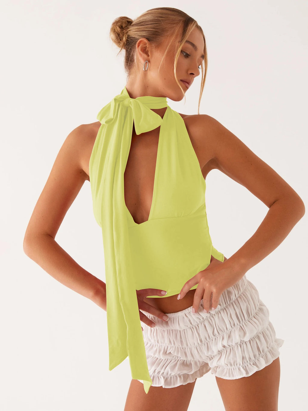Lena Sunset Sleeveless Halter Scarf Top