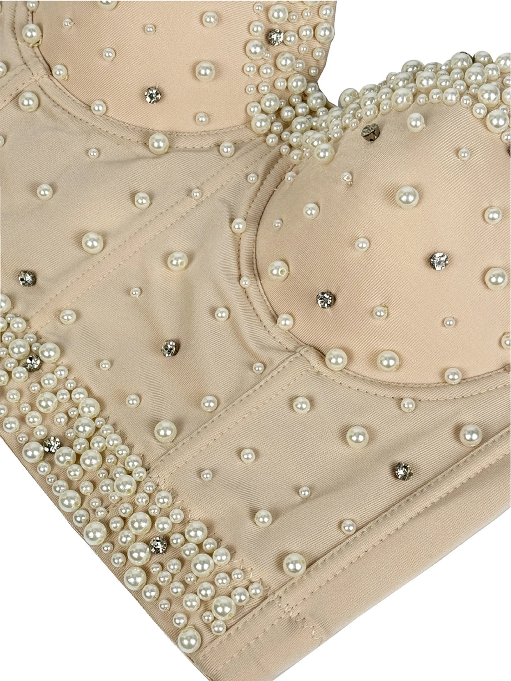 Sexy pearl rhinestone corset crop top women summer club party tops for woman clothes cropped halter tank top hotwife streetwear