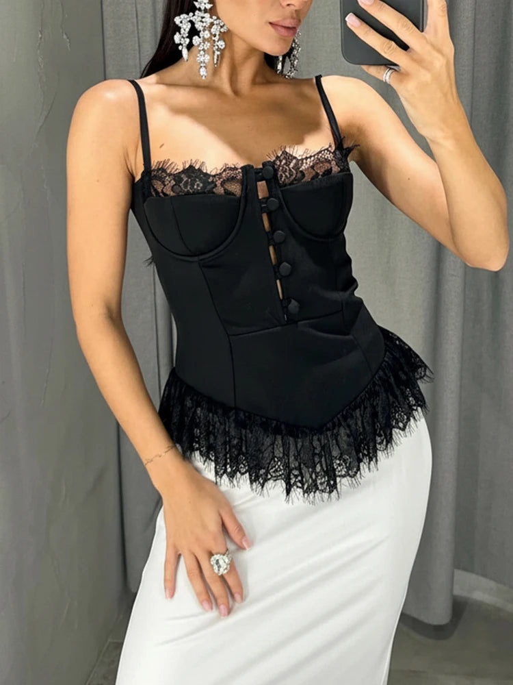 Monique Lace Sleeveless Blouse One-piece