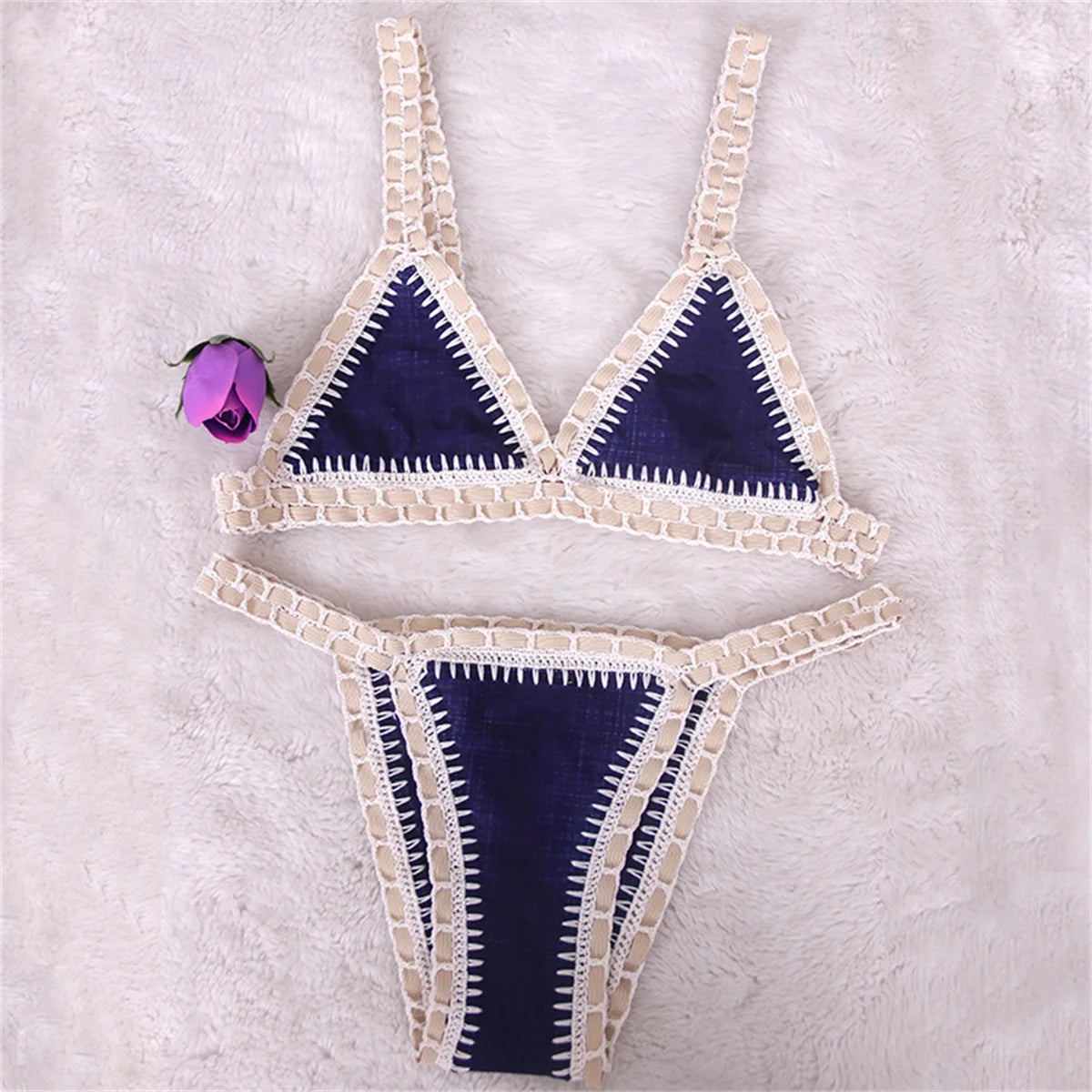 Amalthea Crochet Trim Triangle Micro Bikini Two-piece