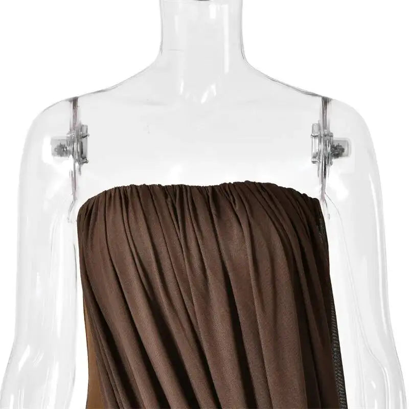 Valentina Draped Strapless Mermaid Maxi Dress
