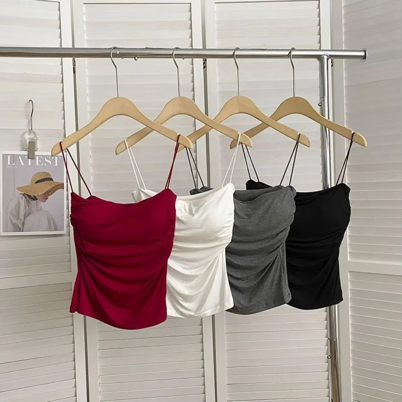 Hana Pleated Halter Tank Top