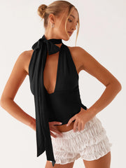 Lena Sunset Sleeveless Halter Scarf Top