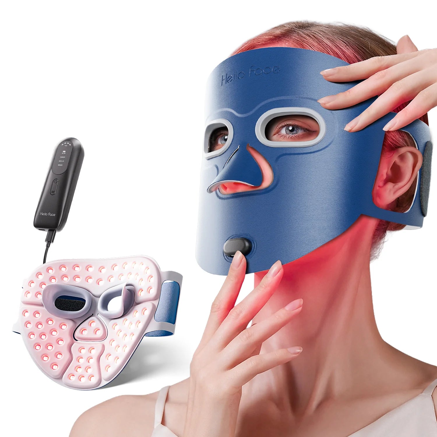 Wireless LED Red Light Therapy Face Mask – Rechargeable 660nm & Near Infrared Light for Radiant Skin