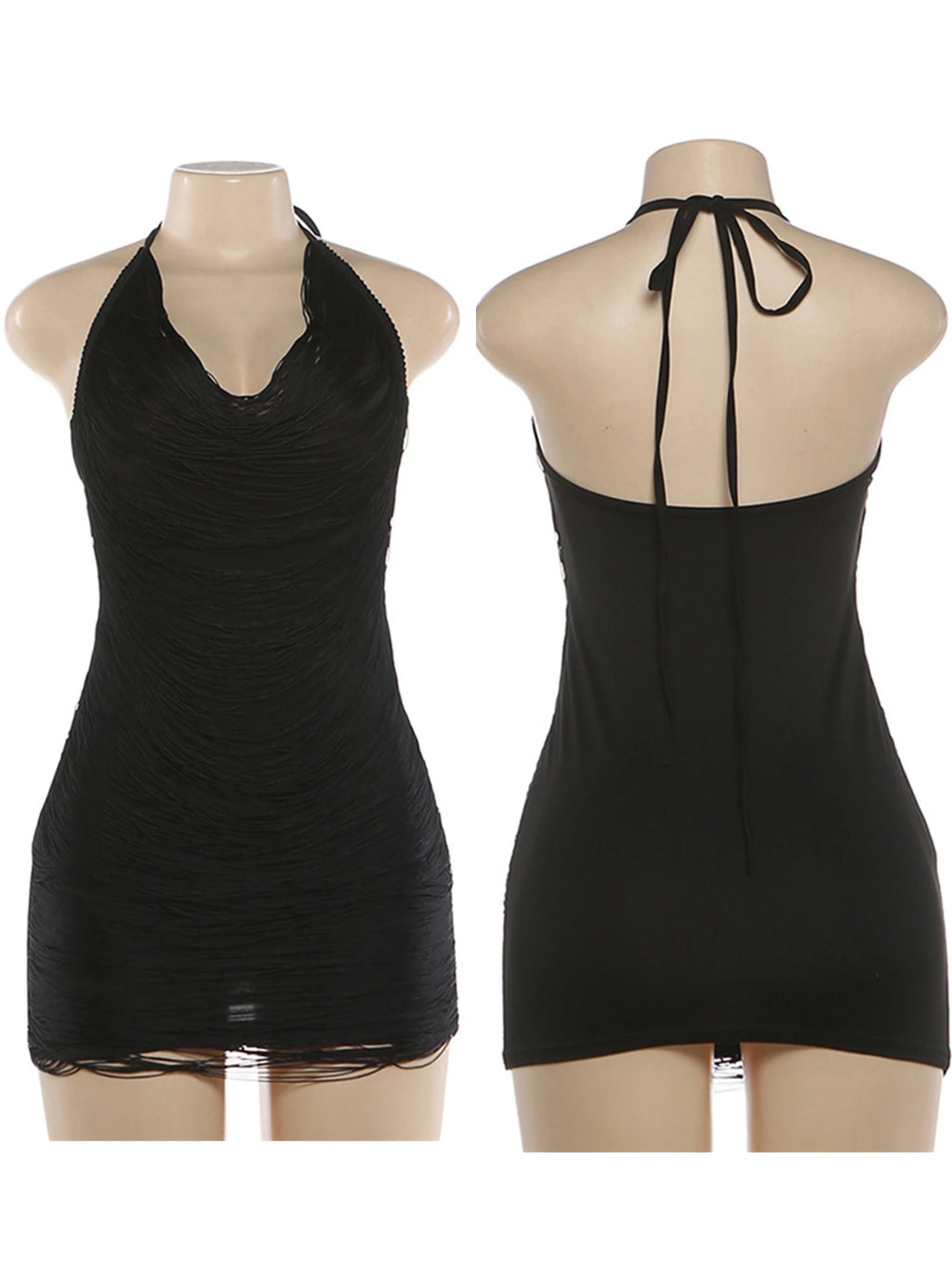 Davina Tassel Backless Bodycon Mini Dress