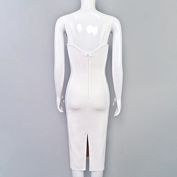BEAUKEY Sexy Vintage Black Bandage Dress 2025 For Women Summer Draped Spaghetti Split Contrast Bodycon Dress XL Paded Vestido