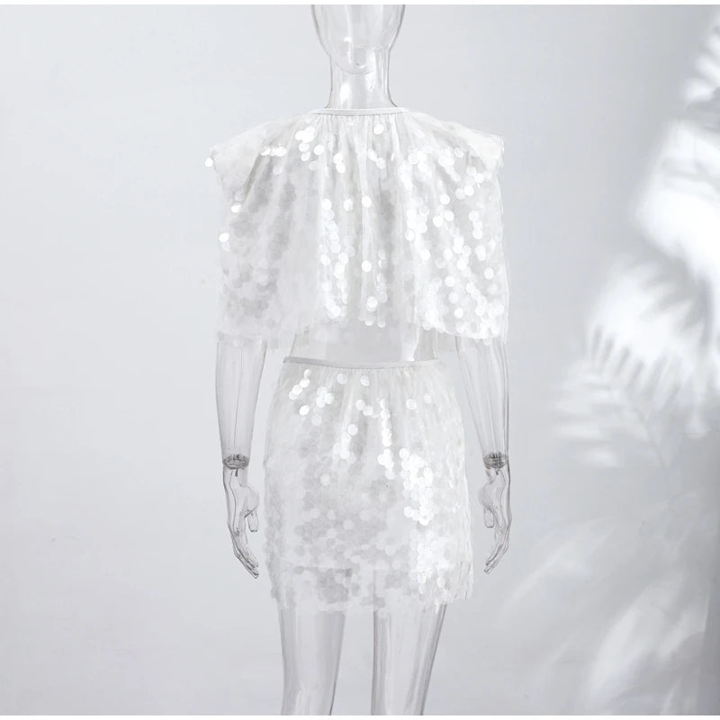 Seraphina Sequin Sheer Top & Mini Skirt Collection