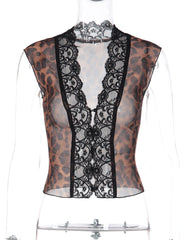 Sabrina Leopard Lace Corset One-piece