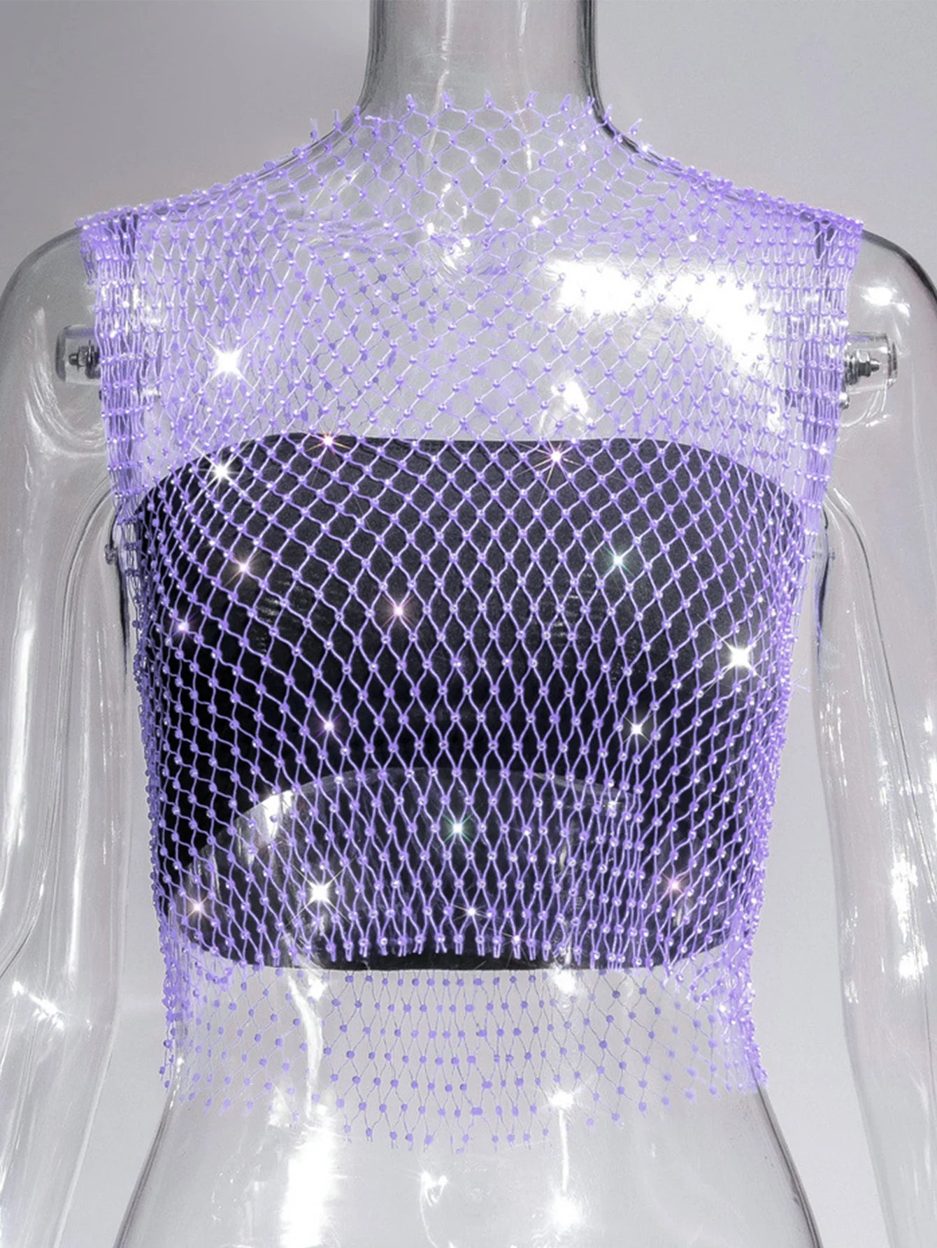 Naomi Rhinestone Mesh Festival Top