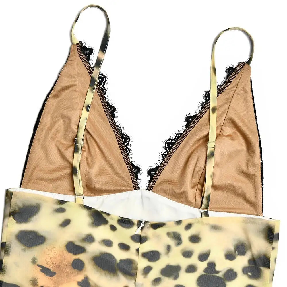 Giselle Leopard Lace A-Line Mini Dress