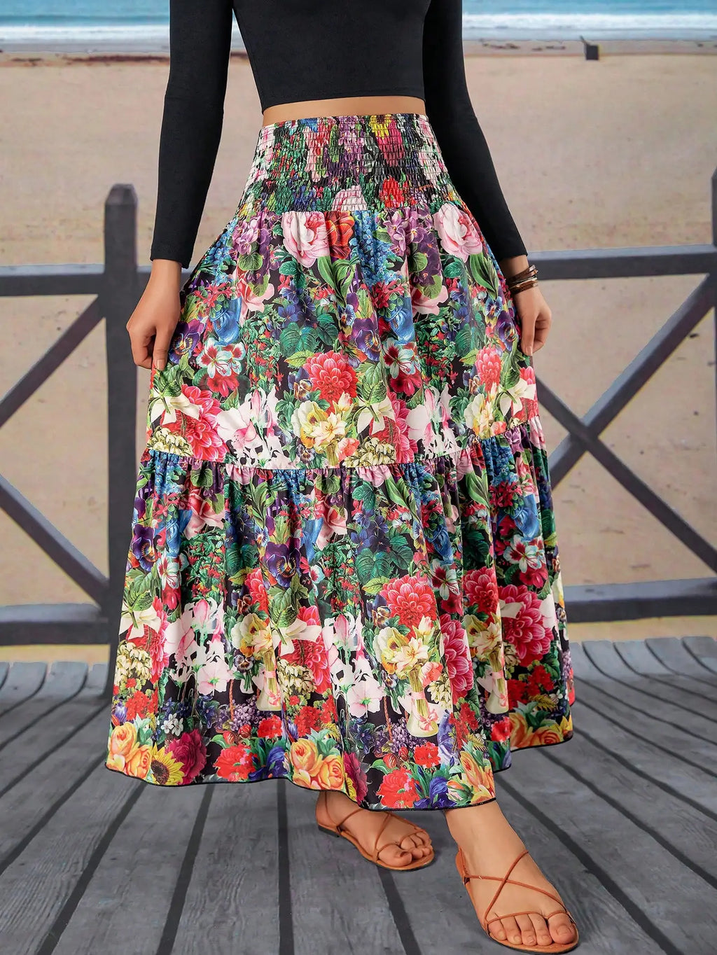 Veda A-Line Floral Maxi Skirt One-piece