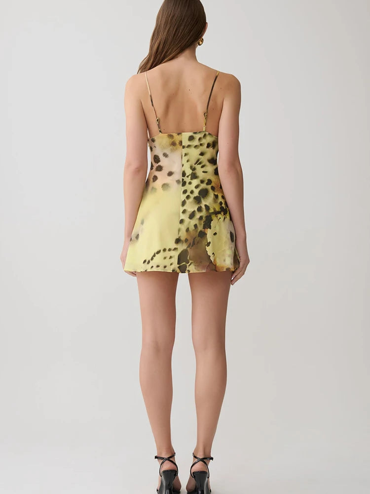 Giselle Leopard Lace A-Line Mini Dress