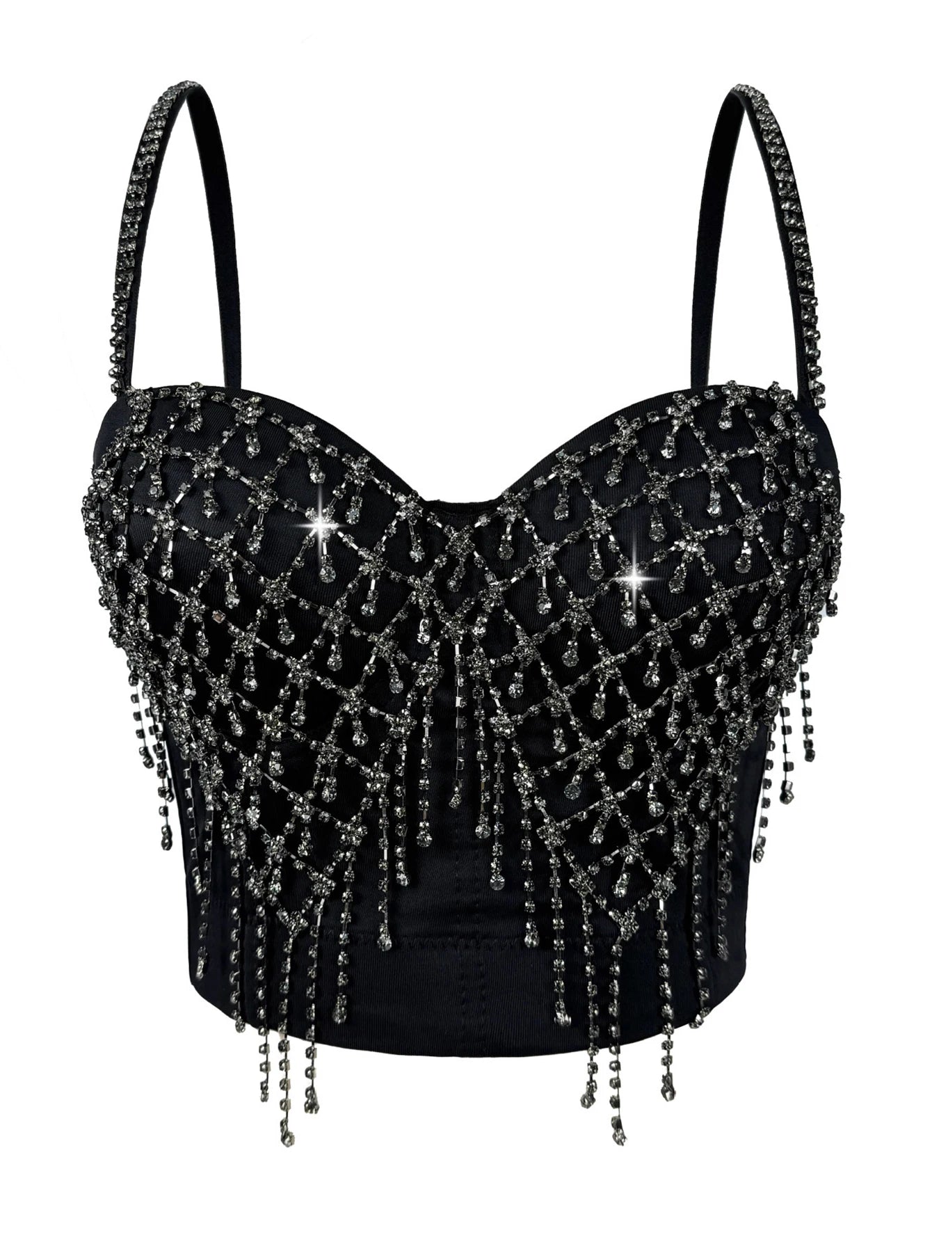 Sexy halter rhinestone corset crop top women summer nightclub party tank tops woman 2026 y2k clothes bra top hotwife street wear
