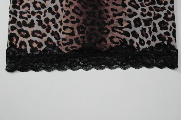 Lynx Leopard Lace-Trim Bodycon Mini Dress