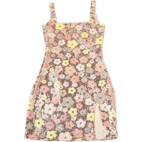 Townlike Floral Sequin bodycon mini dress