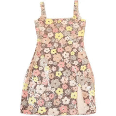Townlike Floral Sequin bodycon mini dress