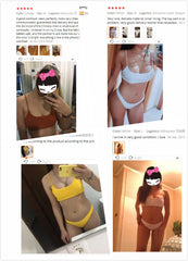 Bella Sunset Smocked Bikini Set Pleated triangle