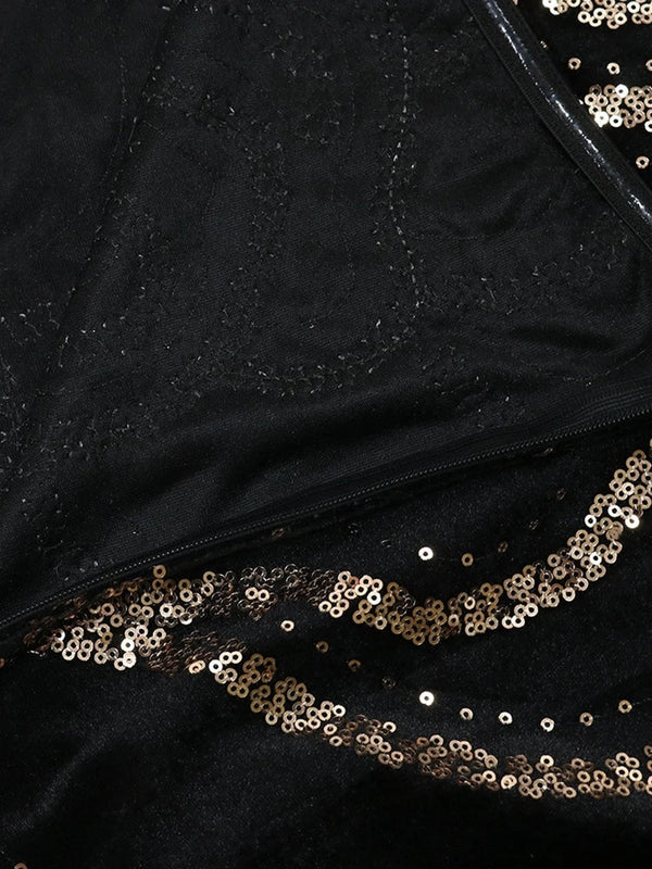 Alessia Sequin Strapless Maxi Dress