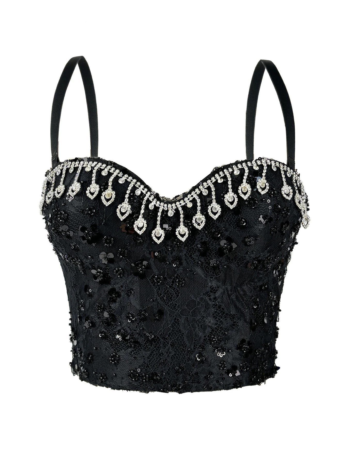 Cassia Rhinestone Corset Crop Top Secondary image