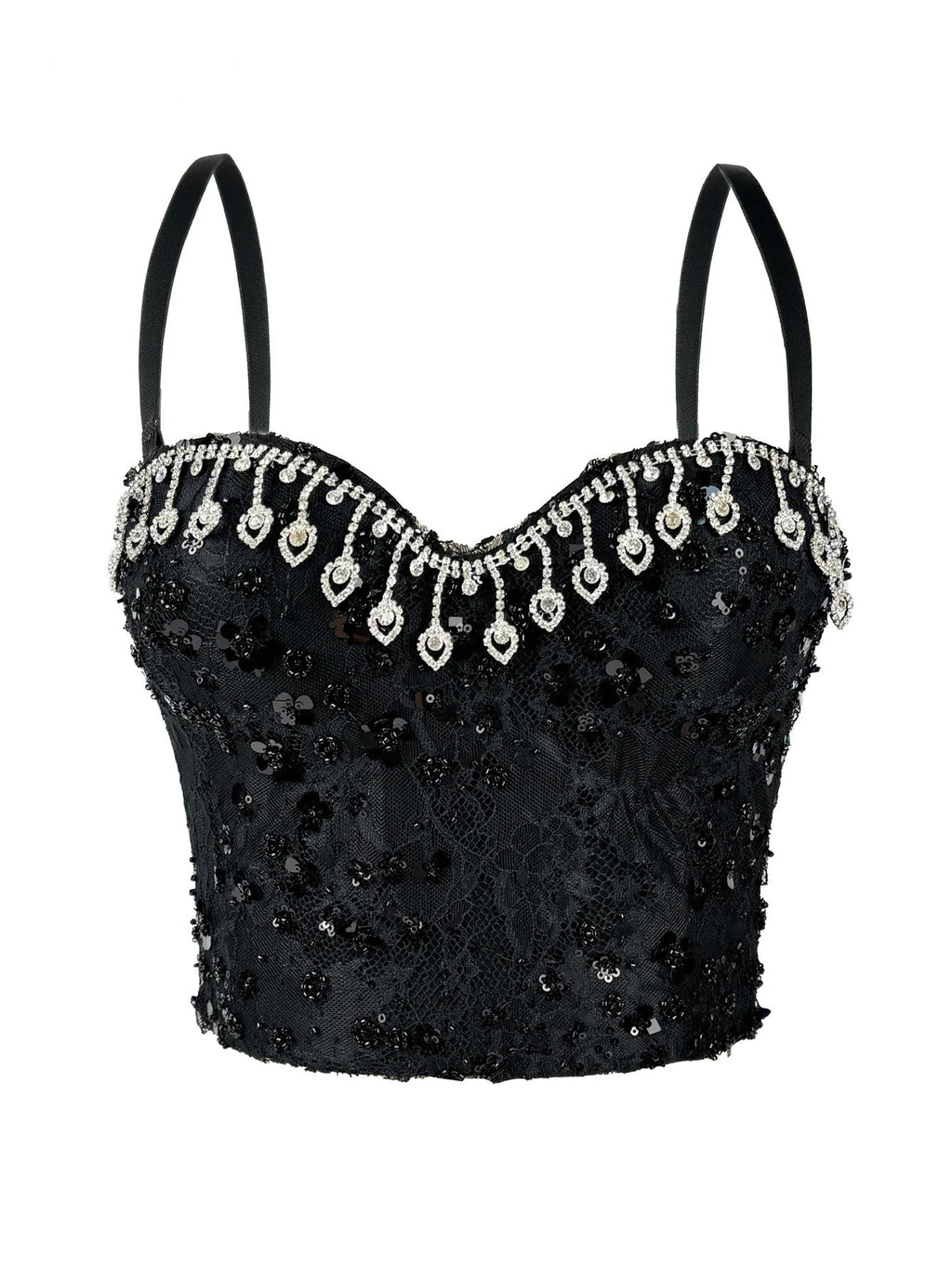 Cassia Rhinestone Corset Crop Top