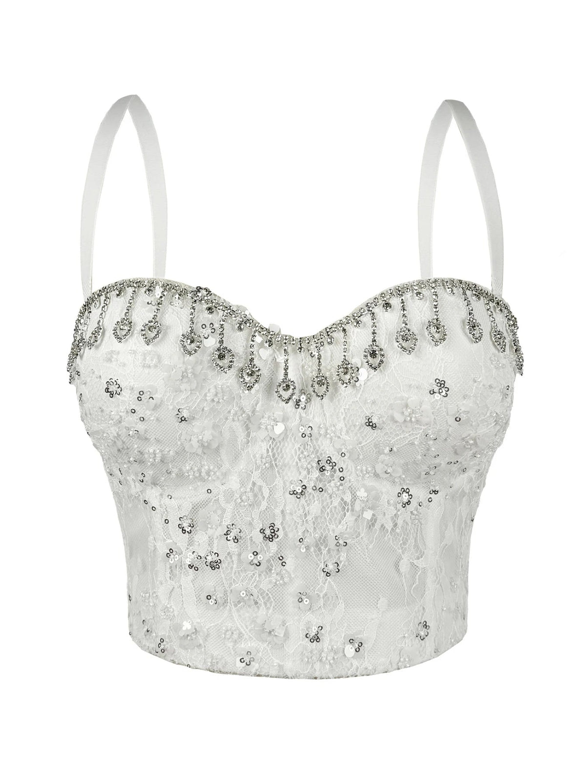 Cassia Rhinestone Corset Crop Top