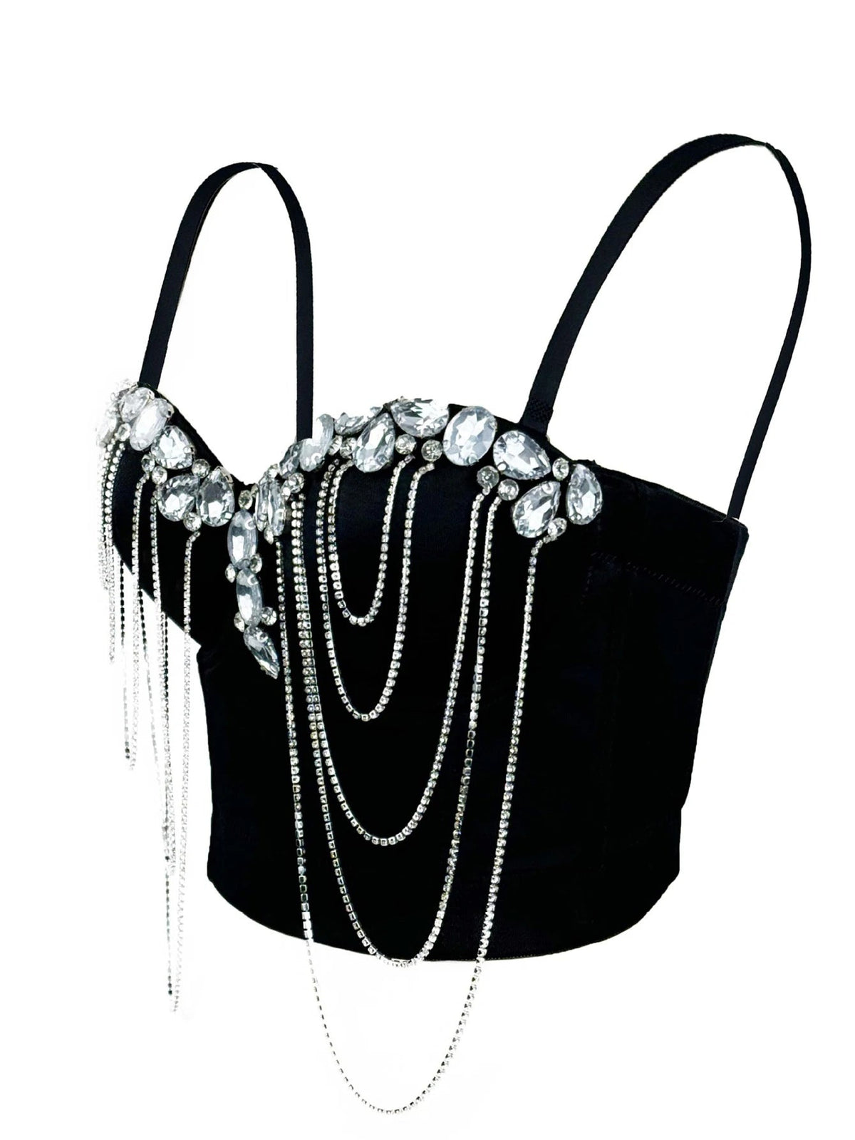 Cosima Chain Rhinestone Corset Crop Top One-piece Main image