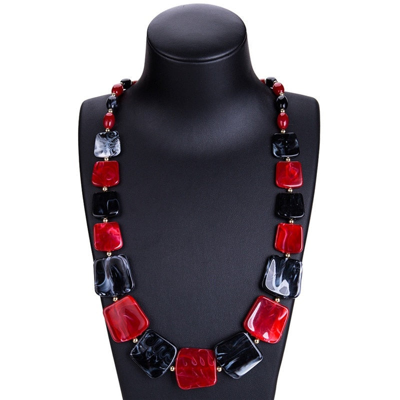 Maribel Geometric Bead Pendant Necklace