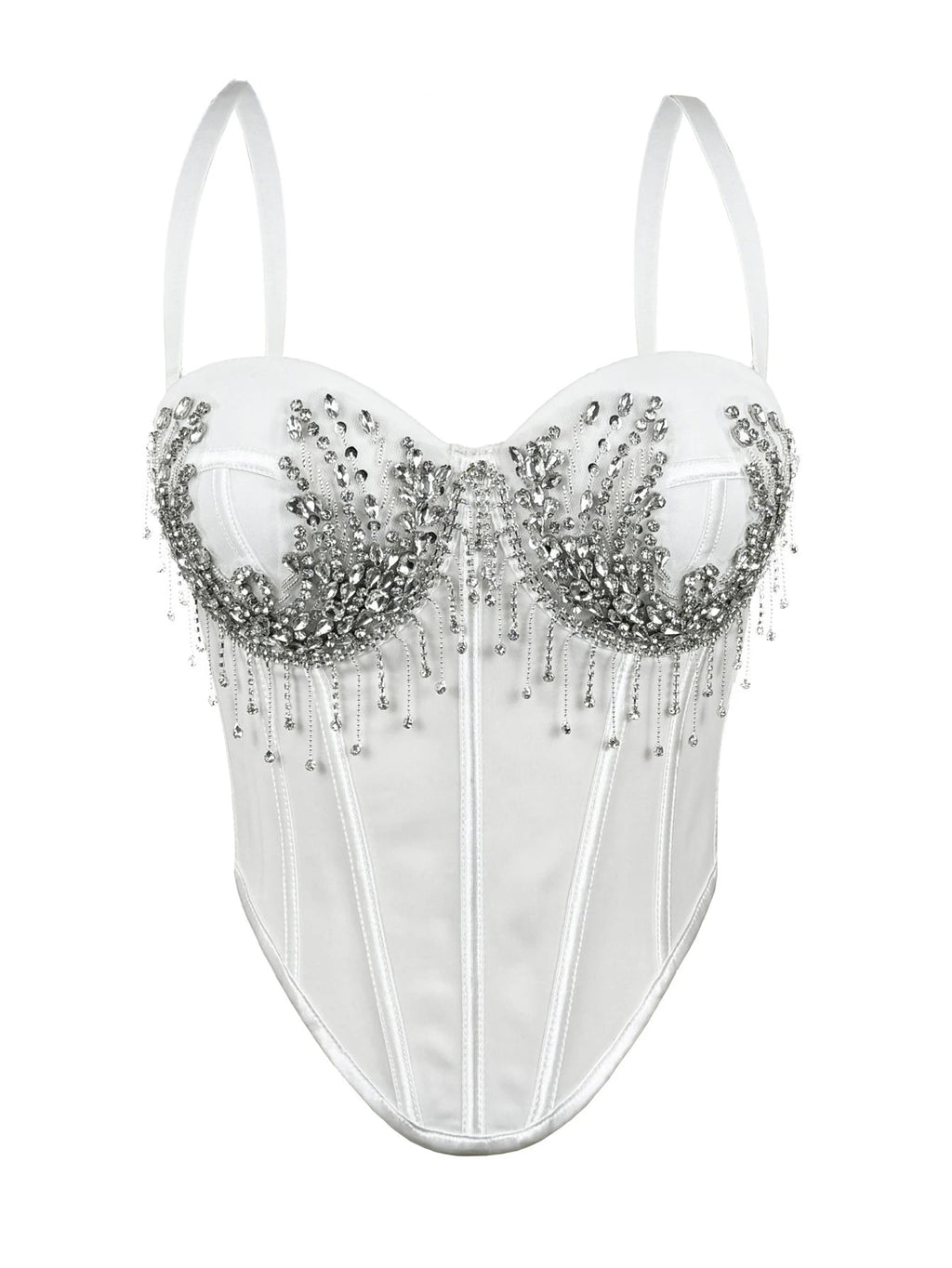 Mirelda Rhinestone Corset Crop Top One-piece