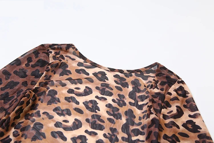 Paloma Leopard Mesh Romper One-piece
