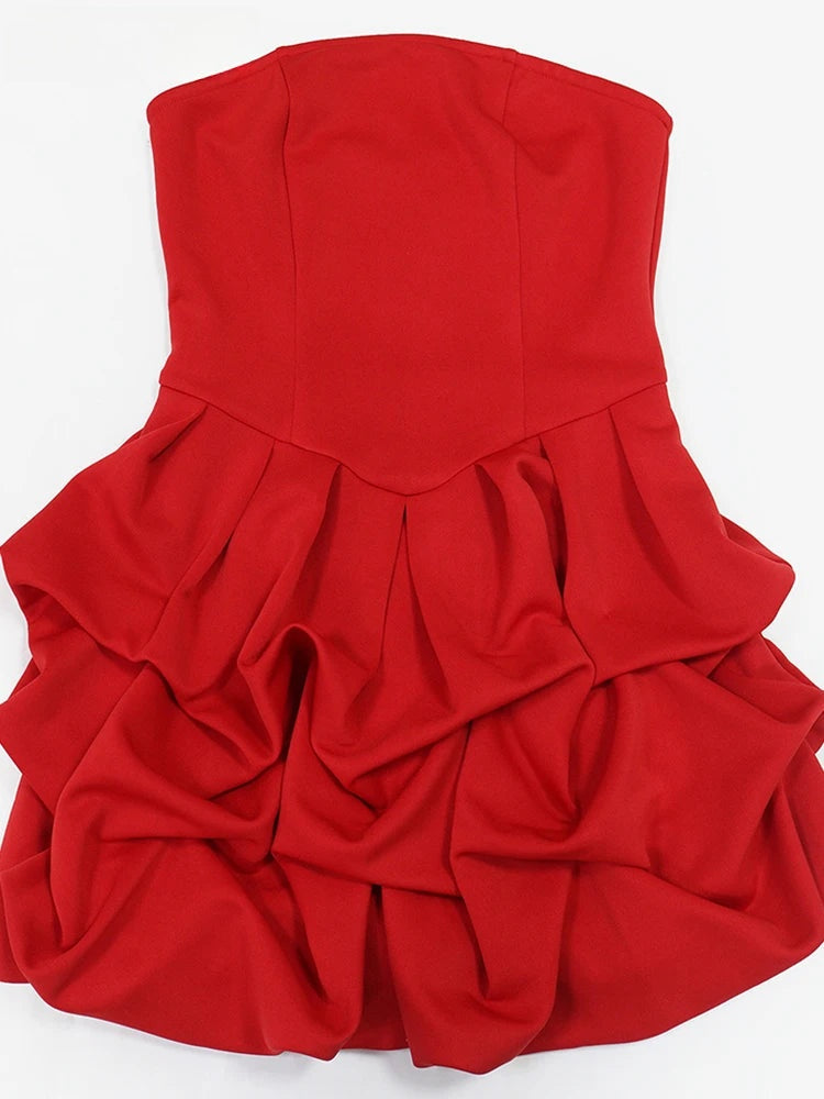 Reverie Strapless Ruffle Bubble Mini Dress